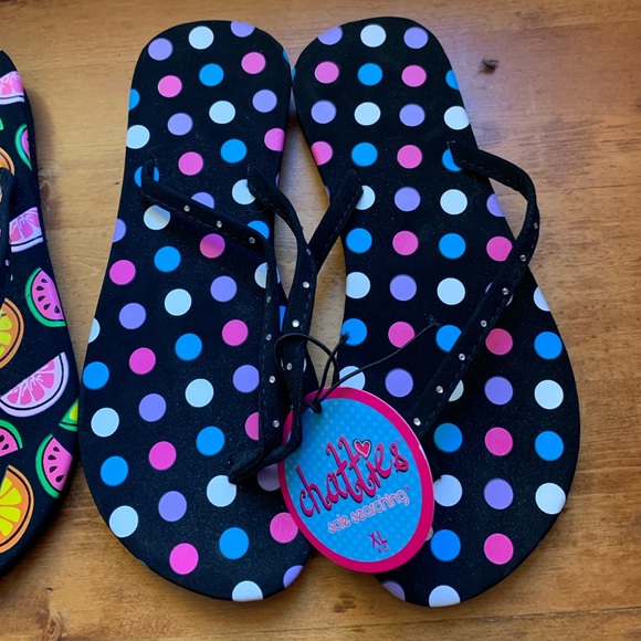 NWT 3 pairs Chatties Girls size XL/4-5 flip flops - Picture 3 of 7